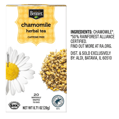 Benner Variety Herbal Tea Bags 60 Count Ginger Turmeric, Peppermint and Chamomile