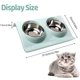 thumbnail image 2 of Juego de cuencos para mascotas, cuenco para comida para perros, cuenco doble inclinado de 15" y cuenco doble elevado para gatos pequeños y gatos (verde), 2 of 5