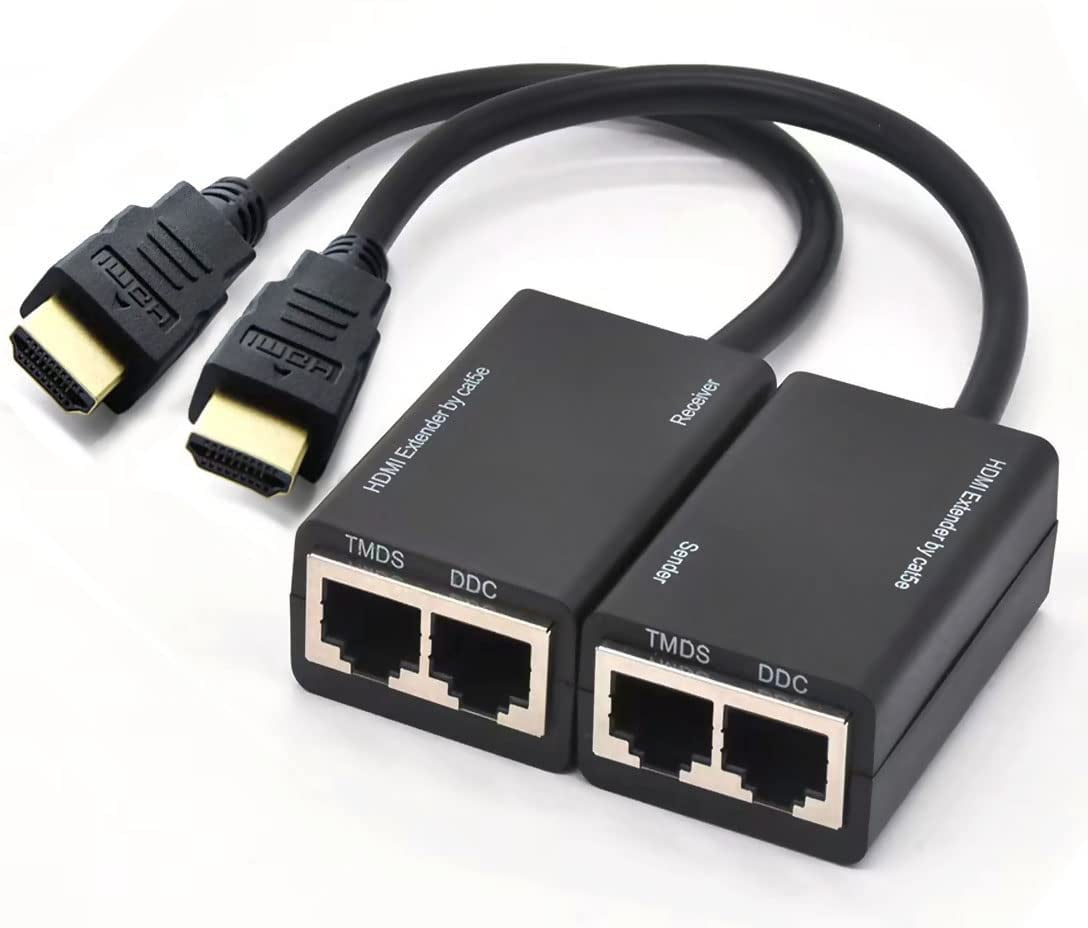 wees stil Verslijten Kosciuszko HDMI Extender Over Cat5e/6, RJ45 Ethernet Splitter to HDMI 2 Ports Network  Adapter 2 Pack, Support 1080p UP to 30m/98ft Video and Audio for HDTV HDPC  PS4 STB - Walmart.com
