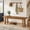 Brown, variant on Fnova 55" Farmhouse Solid Wood Bench , Wooden Bench for Dining Room, Bedroom, Easy Assembly, Brown