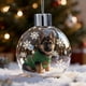 thumbnail image 1 of Adornos Navideños de Nieve para Perros | Bola de Cristal con Figuras de Cachorros con Gorro de Papá Noel | Varias Razas, Incluyendo Pastor Alemán, Chihuahua y Corgi | Decoración Colgante para Árbol d, 1 of 6