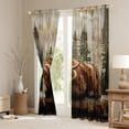 thumbnail image 3 of Castle Fairy Highland Cow Curtains Pack of 2 (42x84 Each),Vintage Curtains Blackout, 3 of 6