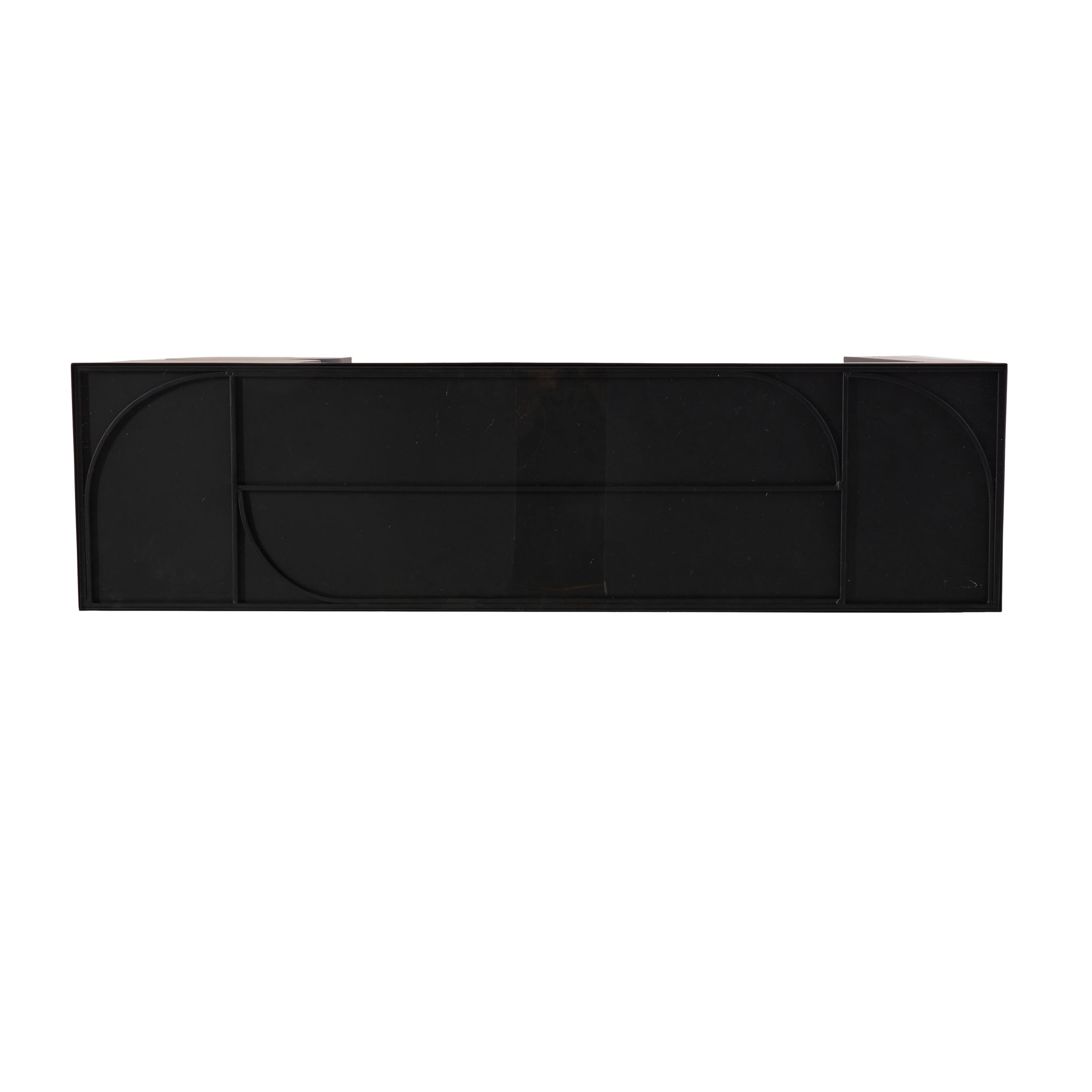 DecMode 47" x 30" Black Metal Rectangular Geometric Console Table with Stacked Arched Table Leg, 1-Piece