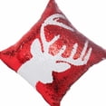 thumbnail image 2 of Rojo de lentejuelas copo de nieve Reno letra patrón sofá decoración del hogar fundas de almohada de coche funda de almohada suave funda de almohada 40x40cm kenally JR0775-03, 2 of 5