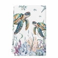 thumbnail image 2 of Summer Sea Turtles Kitchen Towels Set of 1, Coastal Watercolor Ocean Corals Absorbent Dish Towels for Kitchen, Microfiber Hand Towel, Quick Drying Tea Towel for Cleaning Decorative Dishcloths, 2 of 7