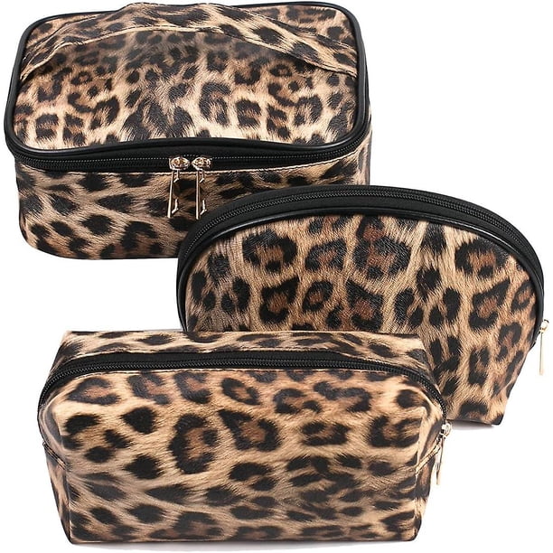 Neceser de maquillaje YONGSHENG diseño leopardo paquete de 3