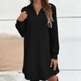 thumbnail image 5 of NJDVHB Robes d'Hiver pour Femmes, Robes de Vacances pour Femmes, Robe Longue à Manches Longues Imprimée Patchwork en Fourrure Col en V avec Dos, Noir, TG, 5 of 5