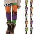 thumbnail image 2 of YDFCWXW Women's Halloween Funny Graphic Skinny Leggings Halloween Fall Clothes Yoga Soft High Waist Stretchy Tights Dark Purple, L, 2 of 8