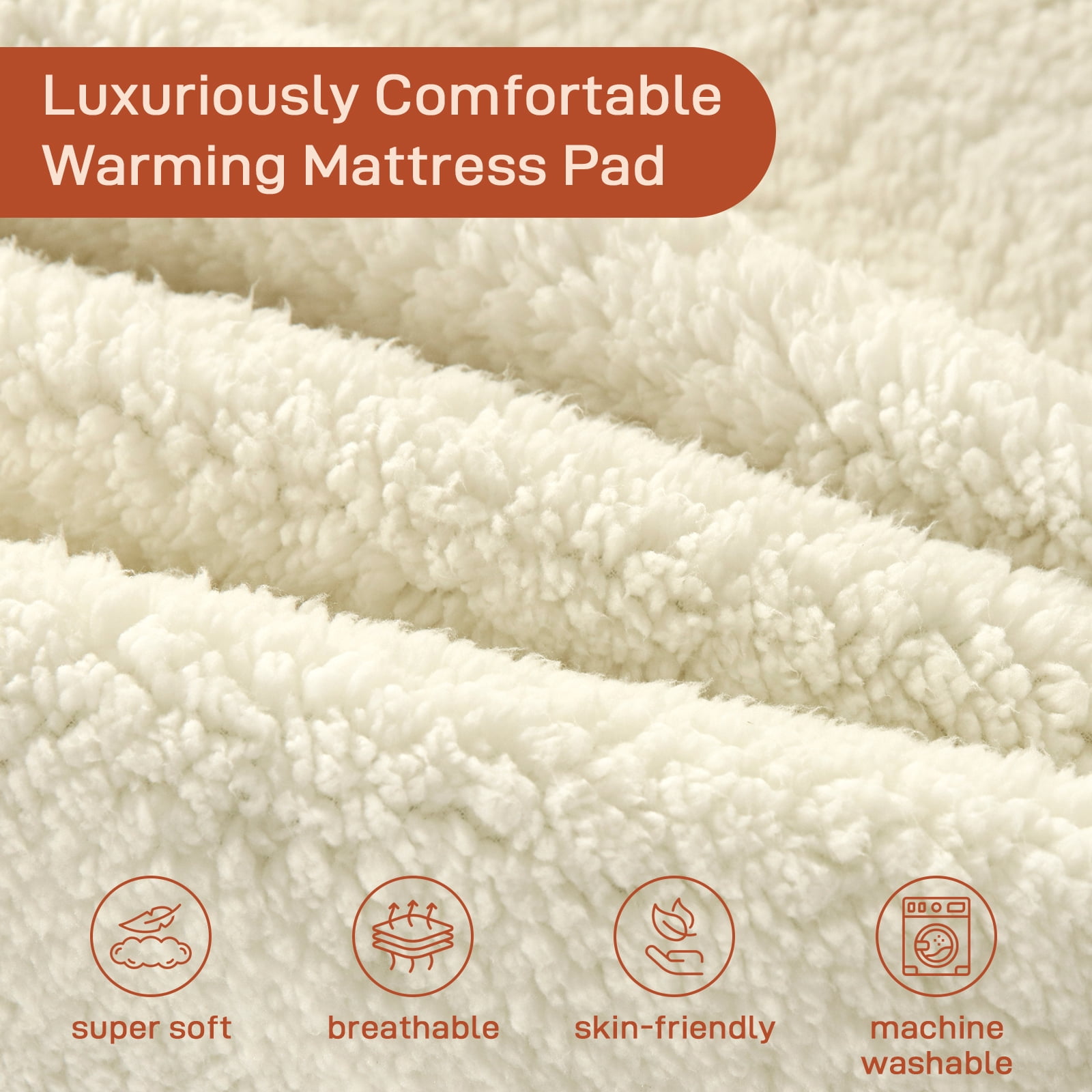 SOHTOPHO Heated Mattresstoppers King, Heated Blanket, Ivroy, 78" x 80", Electric Mattress toppers, Heated Mattress, Bed Warmer, Bed Heater, Electric Blanket, Heated Mattress Cover