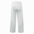 thumbnail image 4 of kpoplk Girls' Wide Leg Pants with Pockets Kids High Waist Casual Sweatpants Loose Comfy Lounge Joggers 5-14 Years(White,8-9Y), 4 of 5