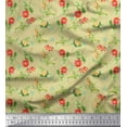 thumbnail image 1 of Soimoi Beige Silk Fabric Leaves & Peony Floral Print Fabric by the Yard 42 Inch Wide, 1 of 3