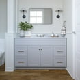 thumbnail image 2 of Ariel Hamlet 55 In. Rectangle Sink Vanity With 0.75 In. Carrara White Countertop In Grey, 2 of 11