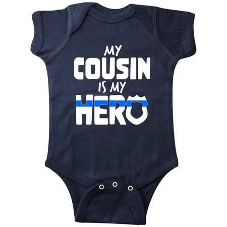 

Inktastic My Cousin is my Hero Police Officer Family Gift Baby Boy or Baby Girl Bodysuit