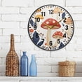 thumbnail image 3 of Yayeee Wall Clock Battery Operated 9.5" Silent Quartz Non-Ticking for Living Room Decor, White MushRoom Decor, 3 of 8