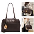 thumbnail image 6 of HUISZJ Retro Tote Bag Pu Shoulder Bag Top-handle Slouchy Hobo Purse for Women Daily Portable Bag （Brown）, 6 of 10