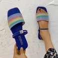thumbnail image 1 of LEEy-World Chaussons pour Femmes Mode Été Imprimé Fraise Ananas Bout Ouvert Talon Compensé Épais Grand, 1 of 4