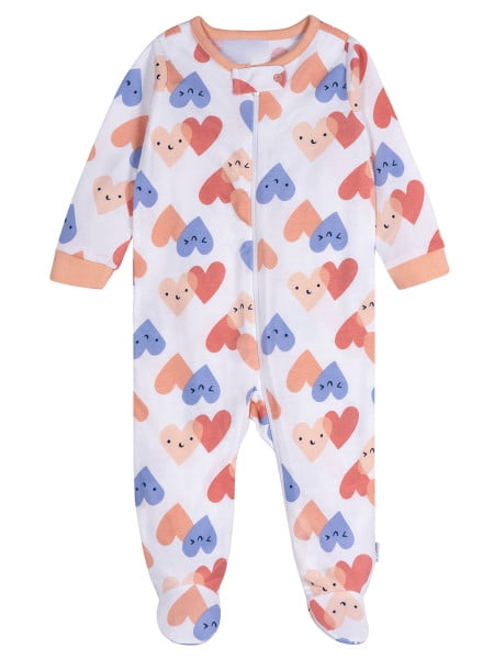 Onesies Brand Baby Girl Sleep ´N Play Footed Pajamas, 4-Pack, Sizes Newborn - 6/9 Months