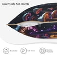 thumbnail image 3 of KLL Purple Glowing Mushroom Decorative Throw Pillow Covers Velvet Soft for Couch Sofa Bedroom Living Room Outdoor (No pillow core)- 16"x16", 3 of 5