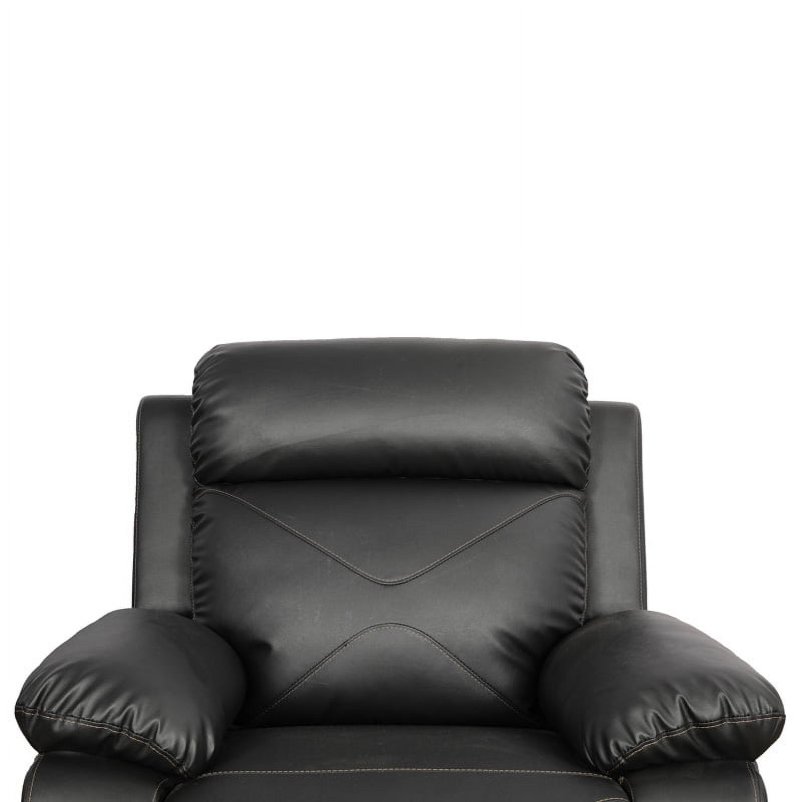 MAYEERTY 40" Modern Upholstered Breathing Leather Chair - For Living Room, Black