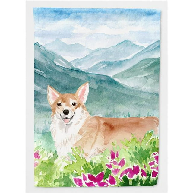 Carolines Treasures CK1981CHF Mountian Fleurs Corgi Drapeau Toile Maison Taille
