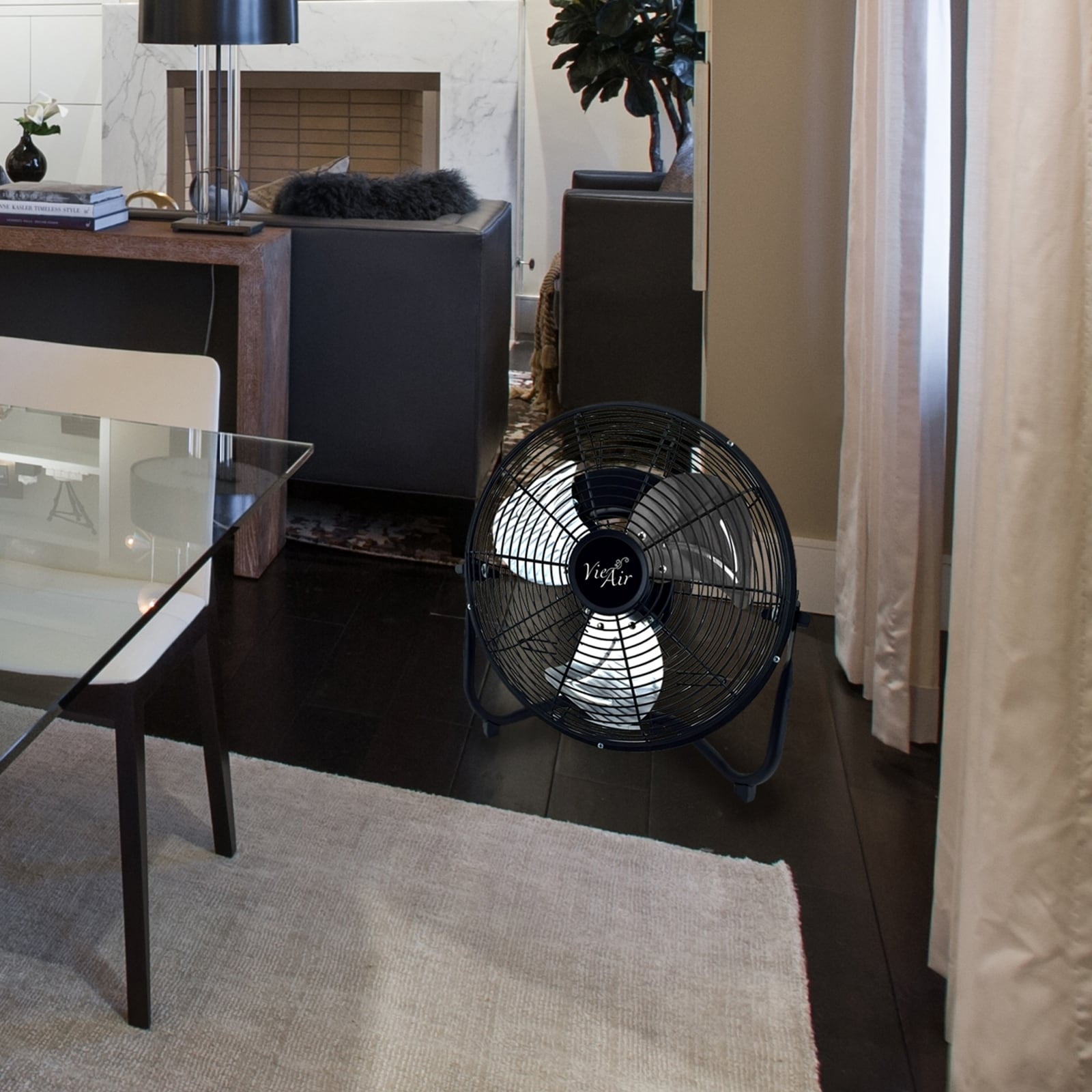 Vie Air 9" High Velocity Tilting 3 Speed Metal Floor Fan