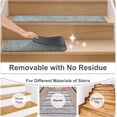 thumbnail image 3 of Light Green Stair Treads Non Slip 15PCS 8"x30" Carpet Stair Treads for Wooden Steps, Rubber Backing Stair Runner Washable Safety Carpet for Stairs, Indoor Staircase Step Treads, 3 of 7