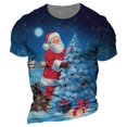 thumbnail image 1 of Ropa con patrón de Papá Noel para hombre, camiseta de manga corta con cuello redondo, talla grande europea, novedad de 2024, 1 of 4
