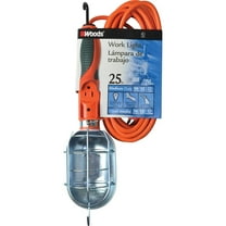 Southwire® Trouble Light w/ Outlet, & Metal Guard, 16 ga, 25', Orange, 1/Each