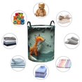 thumbnail image 4 of Lsque Paper Fox Crow Fantasy Pattern Laundry Hamper Basket, Tall Woven Rope Hamper Basket for Clothes, Lightweight Storage Basket, Collapsible Waterproof-Medium, 4 of 6
