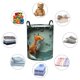 thumbnail image 4 of Balery Paper Fox Crow Fantasy Cesta de ropa redonda con asas, impermeable, independiente, para ropa, juguetes, dormitorio y familia-Small, 4 of 6