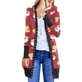 thumbnail image 1 of FOCUSNORM Femmes Juniors Cardigan de Noël à Manches Longues Vêtements de Fête Dessin Animé, 1 of 4