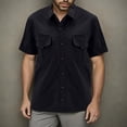 thumbnail image 3 of Camisas s Para Hombre Slim Fit Camisas de para hombre, camisas de trabajo de viaje de manga corta, camisas con botones de verano para hombre (Black, 4XL), 3 of 4