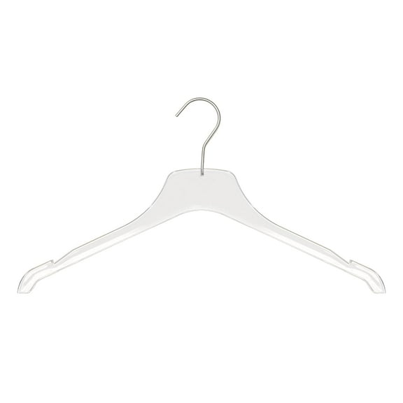 NAHANCO 9001750 Equinox Acrylic Shirt Hanger, 17", Clear (Pack of 50)