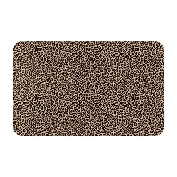 Bathroom Rugs Non Slip Washable - Brown leopard print A Kitchen Mats for Floor, Area Rugs for Entryway Rugs Indoor, Laundry Bathroom Room Door Rug with Rubber Backing 20x31.5in