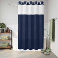 thumbnail image 6 of No Hook Shower Curtain, Solid Dark Blue Shower Curtains for Bathroom with See Through Top Window, Minimalism Abstract Denim Texture Waterproof & Washable Bath Curtain Narrow 54"x78", 6 of 9