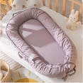 thumbnail image 5 of CooCooBaby - Tumbona infantil, funda de rodar de bebé para bebés y niños, esencial para recién nacidos para bebés de 0 a 12 meses, 100% algodón transpirable, cama de viaje portátil (rubor lavanda,, 5 of 5