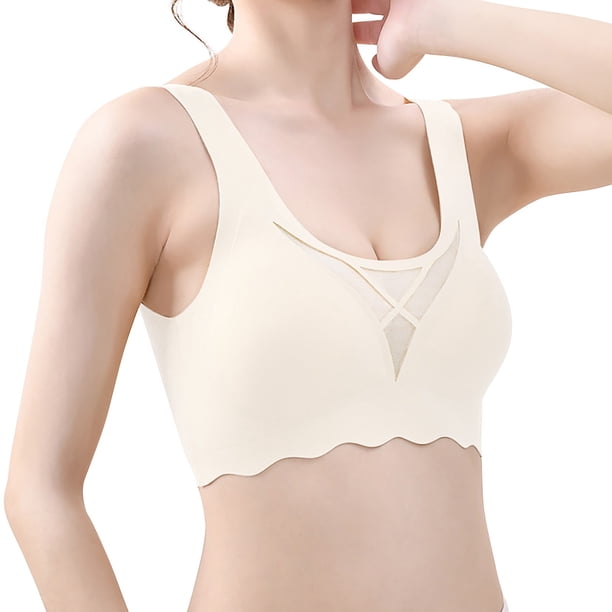 Gibobby Brasier deportivo para mujer Sujetador deportivo diario sin costuras Sujetador de yoga con espalda de belleza(Blanco,3XL)