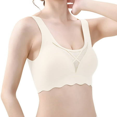 

Women Thin Ice Silk Bra Comfort Bra Seamless Daily Sports Bra Beauty Back Yoga Bra With Removable Chest Pad Everyday Comfort Bralettes Underwear Lingerie