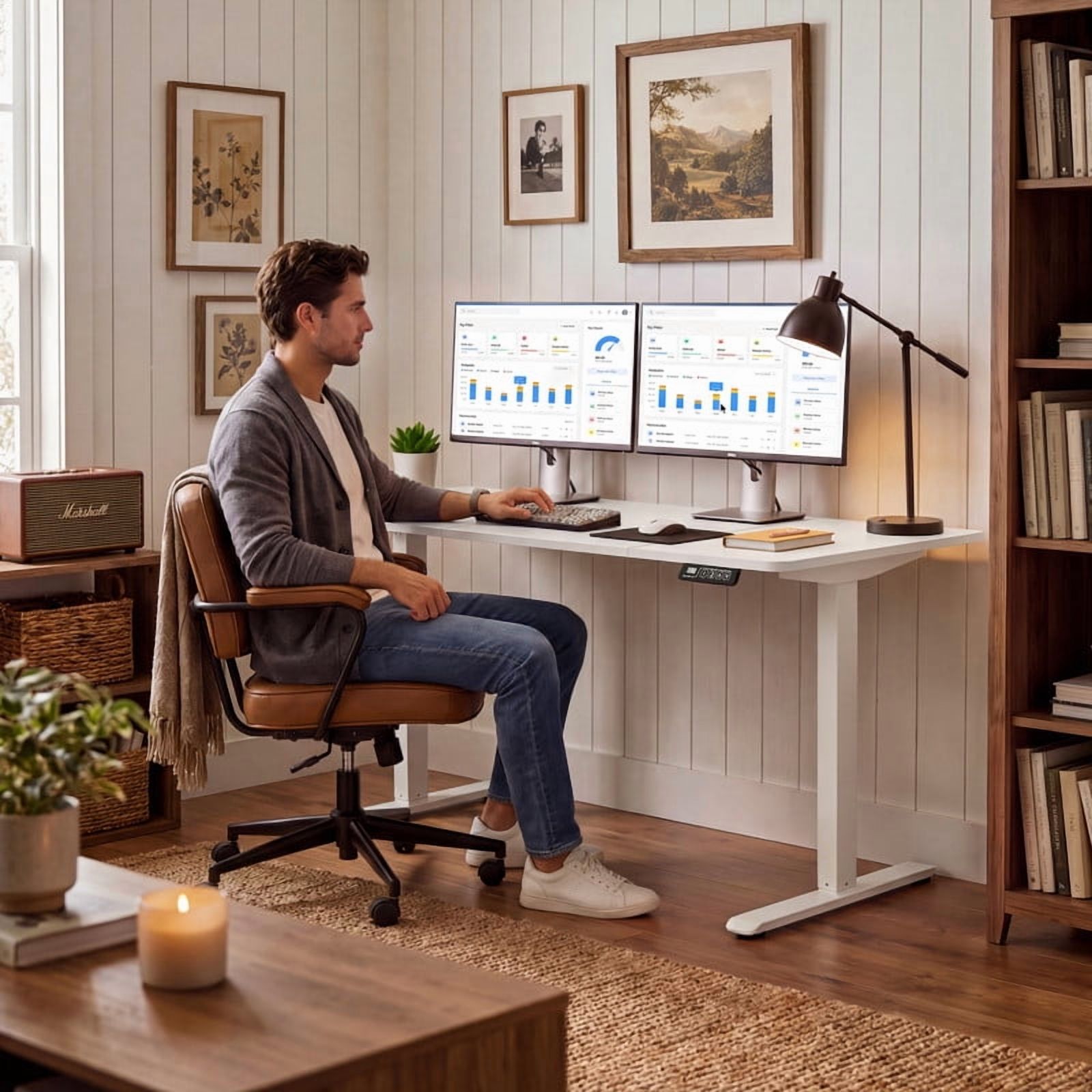 Homall 55-Inch Electric Height Adjustable Standing Desk photo 6