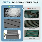 SERWALL Patio Chaise Lounge Chair Set of 2, 78'' Long 5-Positions Adjustable HDPE Outdoor Lounge Chair Grey