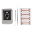 thumbnail image 1 of Parche corrector para uñas encarnadas, corrector de uñas encarnadas, empujador de cutículas, kit de lima de uñas, plateado, 1 of 14