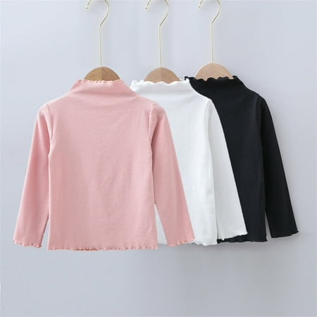 

Hunpta 3PCs Toddler Kids Girls Long Sleeve Basic Inside T Shirt Casual Tees Shirt Tops Solid Cloths