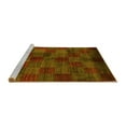 thumbnail image 2 of Ahgly Company Machine Washable Indoor Rectangle Checkered Yellow Modern Area Rugs, 6' x 9', 2 of 4
