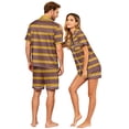 thumbnail image 4 of Dwelliawo Couple Pajamas Matching Sets Mens Pajama Sets With Pockets Button Down Loungewear for Men Orange 4xL, 4 of 5