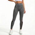 thumbnail image 5 of idosla Women Yoga Pants Color Blocking Mesh Workout Running Leggings Tights (Grey-F, S), 5 of 8