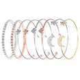 thumbnail image 2 of Women's Bracelet Rhinestone Five-Pointed Star Heart Moon Assorted Stretch Bracelet Bangle Bracelet, 2 of 10