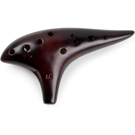 12 Holes Ocarina Alto C Smoked Straw Ceramic Ocarinas With Protective ...