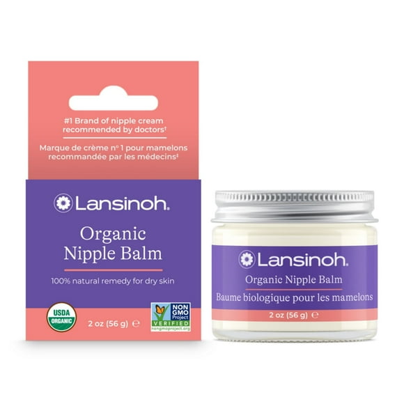 Lansinoh Organic Nipple Balm for Breastfeeding, Breastfeeding Essentials, 56 Grams, Organic and Soothing
