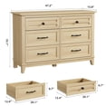 thumbnail image 2 of Commode 6 Tiroirs pour Chambre, Commode à Tiroirs de 47 Po de Large avec Rangement Autoportante, Coffre de Rangement en Bois pour Garde-Robe pour Salon, Chambre, Entrée, Chêne Naturel, 2 of 7