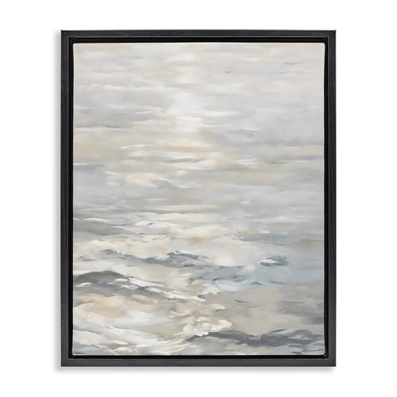 Stupell Industries Contemporary Shallow Reflections Morning Light Black Floating Frame Canvas Art, 17 x 21, by Riley B